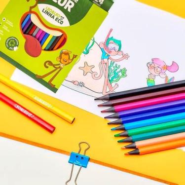 Imagem de Lapis de cor grande sextavado 12 cores leo & leo eco - Leonora