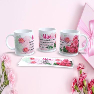 Imagem de Caneca de Porcelana Mães Estampa 83 para Presente Dia das Mães 325ML Decorada Apta micr...