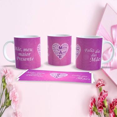 Imagem de Caneca de Porcelana 325ML Mães Estampa 30 para Presente Dia das Mães Apta Micro-ondas e...