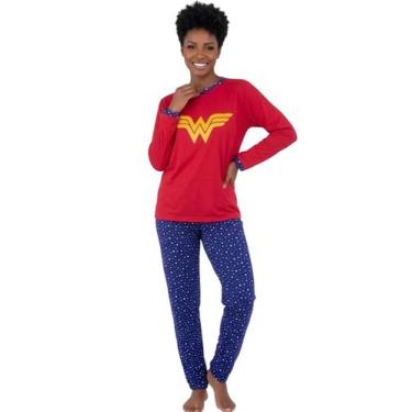 Imagem de Pijama Adulto Feminino Personagem Blusa Calça Longa Inverno Macio Quen