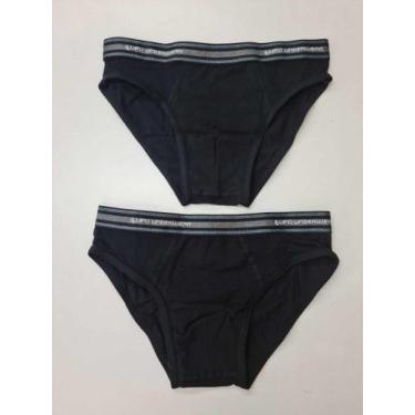 Imagem de Kit 2 Cuecas Slip Algodão Adulto Lupo 524-088, G, Preto, Preto, Homem