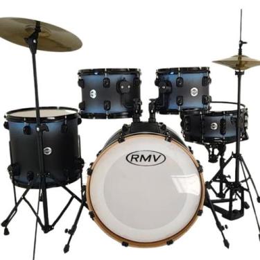 Imagem de Bateria Acústica RMV Infinity Bumbo 20 Preta e Azul