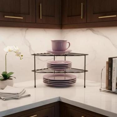 Imagem de Prateleira Organizadora Canto Armário Cozinha Preto Branco Cor:Preto -