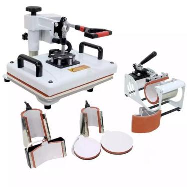 Imagem de Prensa Térmica Sublimação 8 em 1 Plana Camiseta Caneca Boné Prato - 11