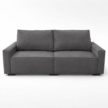 Imagem de Sofá 2 Metros Contemporâneo Sala Estar Luxo Moderno Suede - Black Hous