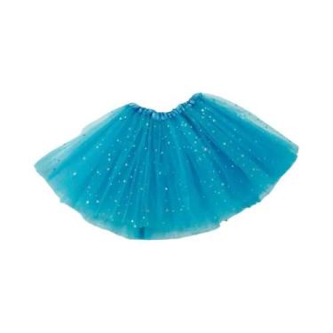 Imagem de Saia Tutu Com Glitter E Lantejoulas Para Meninas, 3 Camadas De Tule, P