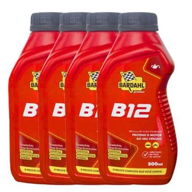 Imagem de Kit 4 Aditivos Bardahl B12 Plus 500ml Original Limpeza de Motor, Desca