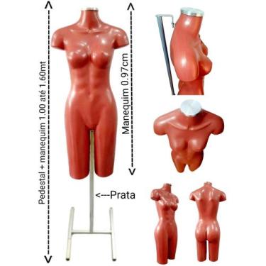 Imagem de Manequim feminino (Meio corpo modelo definido N.38) Rose com tampa pra