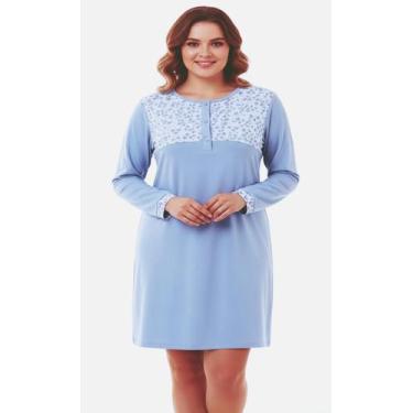 Imagem de CAMISOLA SENHORA MANGA LONGA PLUS SIZE COM PALA Nº 56 AO 60 - Formosa,