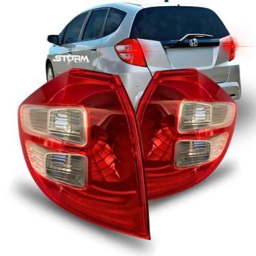 Imagem de Par Lanterna luz de freio Honda Fit Ano 2009 a 2015 Farol 1.4 Lx Flex 