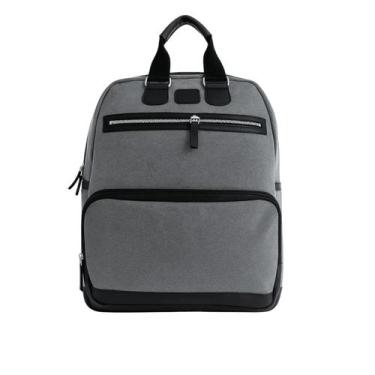 Imagem de Mochila Executiva de Lona e Couro Zup, Cinza