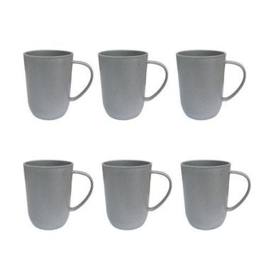 Imagem de 6 Caneca Em Fibra De Pinho E Pp Pine Sortido 400ml - rojemac, Cinza cl