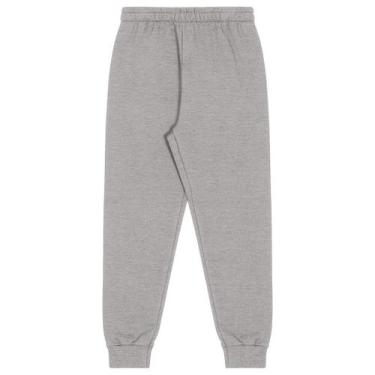 Imagem de Calça de Moletom Infantil Flanelada com Punho Cinza Mescla Alakazoo, 2