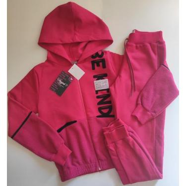 Imagem de Conjunto inverno menina jaqueta com capuz e calça em moletom - Angerô,