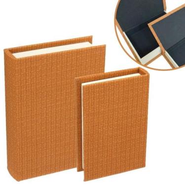 Imagem de Livro Caixa Decorativo Home&Co Bege Sintético Kit 2pçs Versáteis