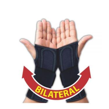 Imagem de Tala curta bilateral para punho preta curta ac460 - ortho pauher - ORT
