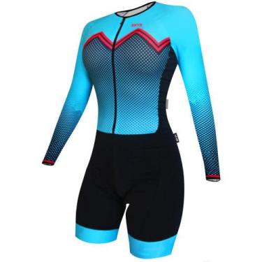 Imagem de Macaquinho Manga Longa Feminino Sportxtreme Comfort Bianchi, Azul, P