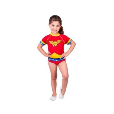 Imagem de Fantasia Infantil Mulher Maravilha Camiseta UV estampada - Rubies Bras