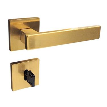 Imagem de Fechadura porta interna quarto sala pado retro dourado escovado acetin