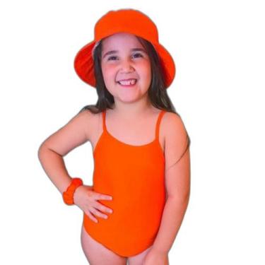 Imagem de Maiô infantil modelo trapézio ouseuse, Laranja, G