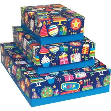 Imagem de Caixa para Presente com Tampa Festas GD 35X25,5X7,5 Sortido PCT.C/12 -
