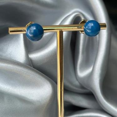 Imagem de Brinco bola 10mm- ágata azul - Nova Topázio