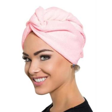 Imagem de Touca Banho Turbante Com Botão Pratica Seca Rápido C1587 - JW SHOP