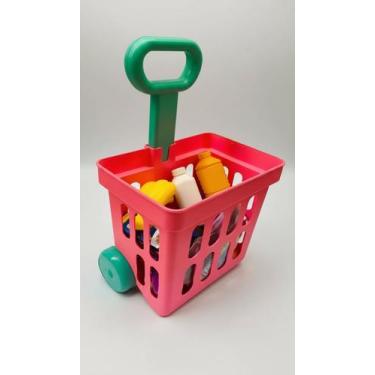 Imagem de Carrinho de Feira Infantil c/ 24 Acessórios Rosa - Congratulations Sto