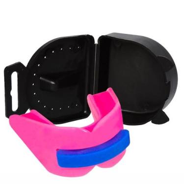 Imagem de Estojo Preto e Protetor Bucal Duplo Moldável P/ Muay Thai, Boxe Cor:Ro