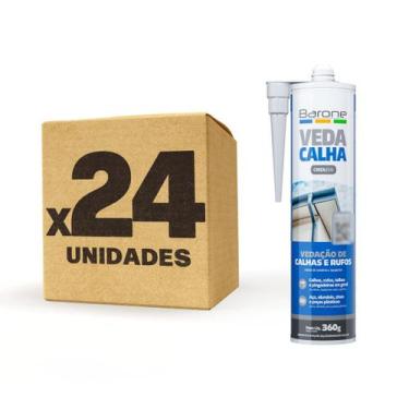 Imagem de Kit 24 Pu 40 Cinza Selante Vedação Para Calha 360g Barone