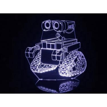 Imagem de Luminária Led 3d Wall-e Robô Eva Acrílico Abajur