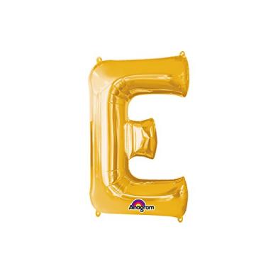 Imagem de Regina 106473.8, Balão Metalizado Super Shape Letra E Pack, Dourado