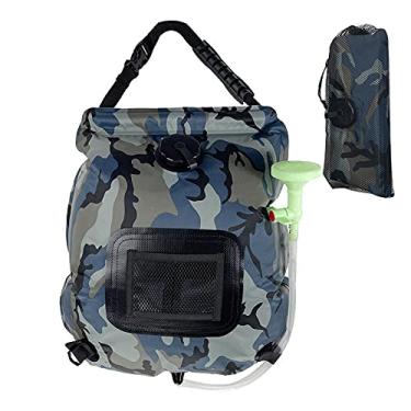Imagem de Saco de chuveiro solar, bolsa de chuveiro de acampamento portátil de 20 litros, com mangueira removível atualizada e chuveiro alternável para acampamento, praia, natação, viagens, trilhas