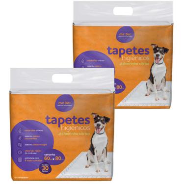 Imagem de Tapete Higiênico Meau Slim Cheirinho Cítrico para Cães - 60 Unidades (2 Pacotes)