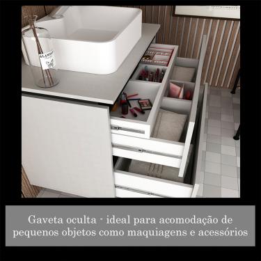 Imagem de Kit Gabinete para Banheiro Urban 80cm com Cuba e Espelheira Móveis Bosi - Argento com Preto