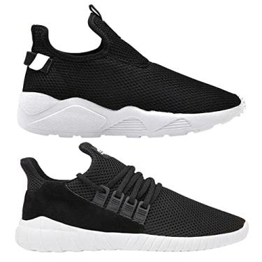 Imagem de Kit 2 Tênis Caminhada Academia Fitness Leve Macio Confortável - 45 - Preto
