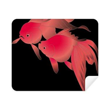 Imagem de Pintura de cultura japonesa pano de limpeza de peixe limpador de tela 2 peças tecido de camurça