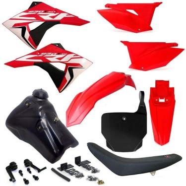 Imagem de Kit Plástico Carenagem Number X cell Crf 230 2007 2008... Tanque 7 Litros