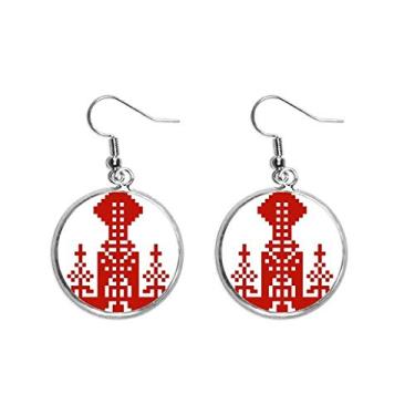 Imagem de Rússia Building Mosaico Country Elements Ear Dangle Silver Drop Brinco Joalheria Mulher