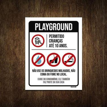 Imagem de Placa Regras Normas Uso Playground 36X46