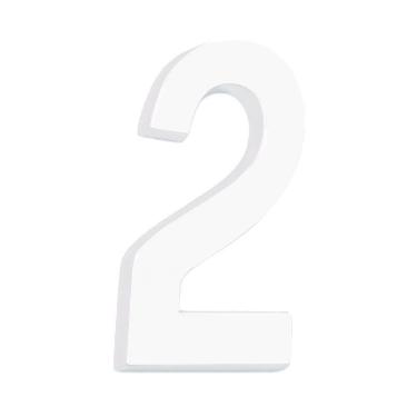 Imagem de Número Residencial 3D "2" Plástico ABS Branco Metalcromo