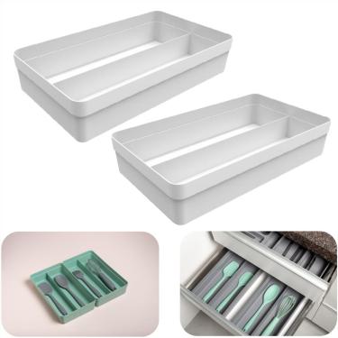 Imagem de Kit 2 Organizador Gaveta Colmeia Divisor Porta Utensílios Talheres Multiuso Roupas - Ou