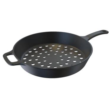 Imagem de Frigideira Assadeira Grill Furada de Ferro Fundido 30cm