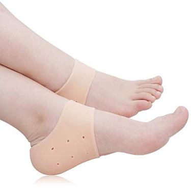 Imagem de Dr. Protetores de calcanhar de gel para os pés, tratamento de fascite plantar – calcanhar de silicone respirável acolchoado, calcanhar com alívio de esporão para dor no calcanhar,