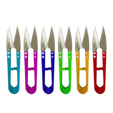 Imagem de Kit 6 Tesourinhas de Arremate Tic Tac Taiwan Para Acabamento Bordado Papel Tecido