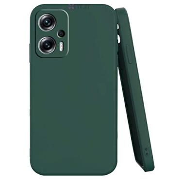 Imagem de Capa Capinha Silicone Colorida Toque Sensível Compatível com Xiaomi Poco X4 GT (Verde-militar)
