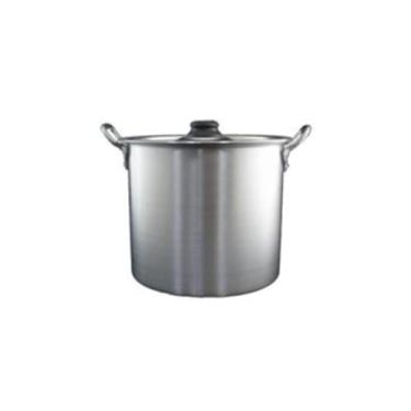 Imagem de Caldeirão de Alumínio 28cm com Tampa 14L Linha Hotel Industrial Restaurante Escola Fogões a lenha e industriais Feijoada Tropeiro Cearense Sopa Caldos