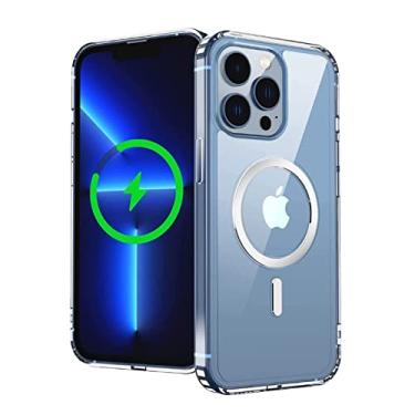 Imagem de Capa de carregamento sem fio magnética transparente para iPhone 14 12 11 13 Pro Max Mini XR Xs 7 8 Plus SE Capa de acrílico rígido, transparente, para SE 2020, SE 2022