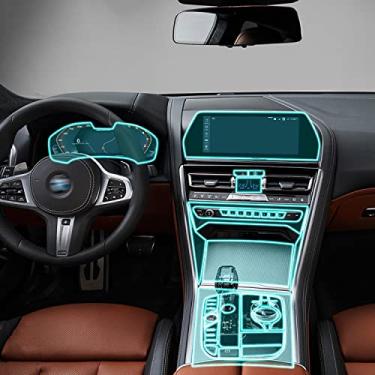 Imagem de GZGZ Carro Interior Central Console Gear Dashboard Navigation Screen TPU Protective Film, para BMW Série 8 G16 2018 2019 2020 2021