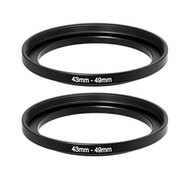 Imagem de (2 pacotes) 43 – 49 mm Adaptador de anel step-up, anel de filtro de 43 mm a 49 mm, anel de elevação fêmea de 43 mm macho de 49 mm para lente de câmera DSLR e filtros infravermelhos ND UV CPL
